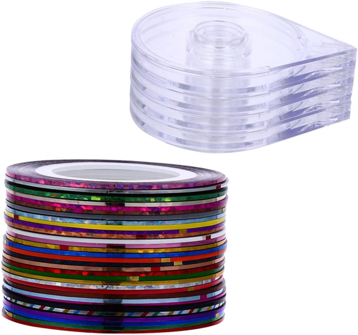 Ipetboom 120Pcs Nail Art Strip Tape with Storage Cases Premium Adhesive Decorative Strips for Professional Home Manicures for Creative Nail Designs and