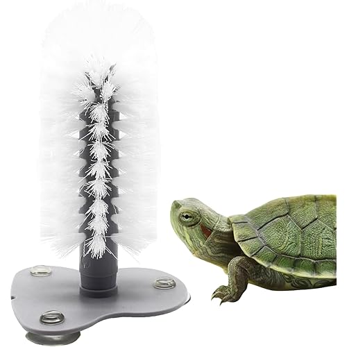 DoubleWood Turtle Brush with Suction Cup for Tank, Turtle Toys for Aquatic Tank, Turtle Tank Accessories, Turtle Scratcher for Tank Aquatic Turtle Toys