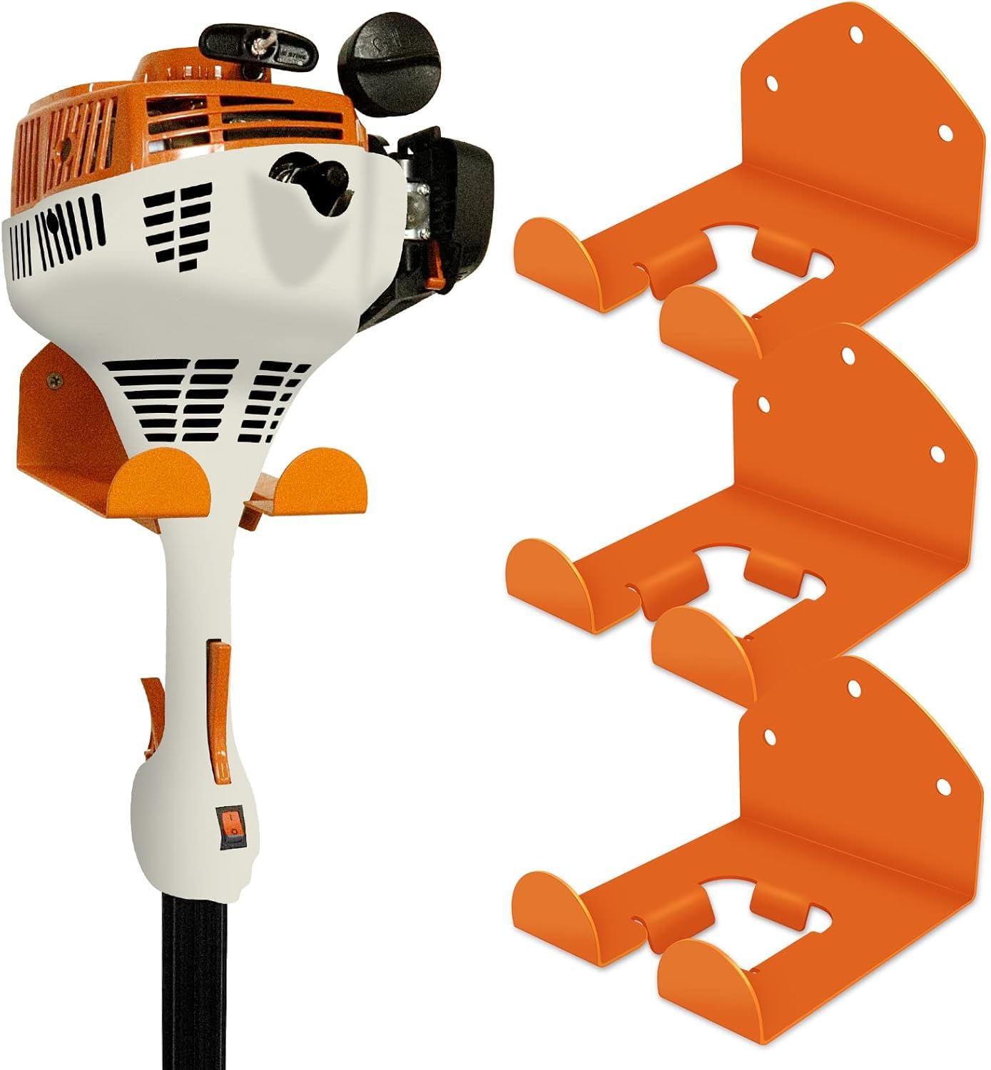 FLEXI RODS Garage Storage Garage Organizer Trimmer Rack Garden Power Tool Hanger for Grass Trimmer, Hedge Trimmer, Garages Wall, Garag Trimmer, Garden Tools, 3 Pack