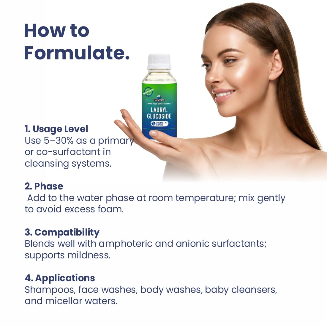 Lauryl Glucoside Cosmetic Grade (120 ml / 4 fl oz) - Mild Plant-Based Surfactant for Shampoos Face Wash Body Cleanser & DIY Formulations