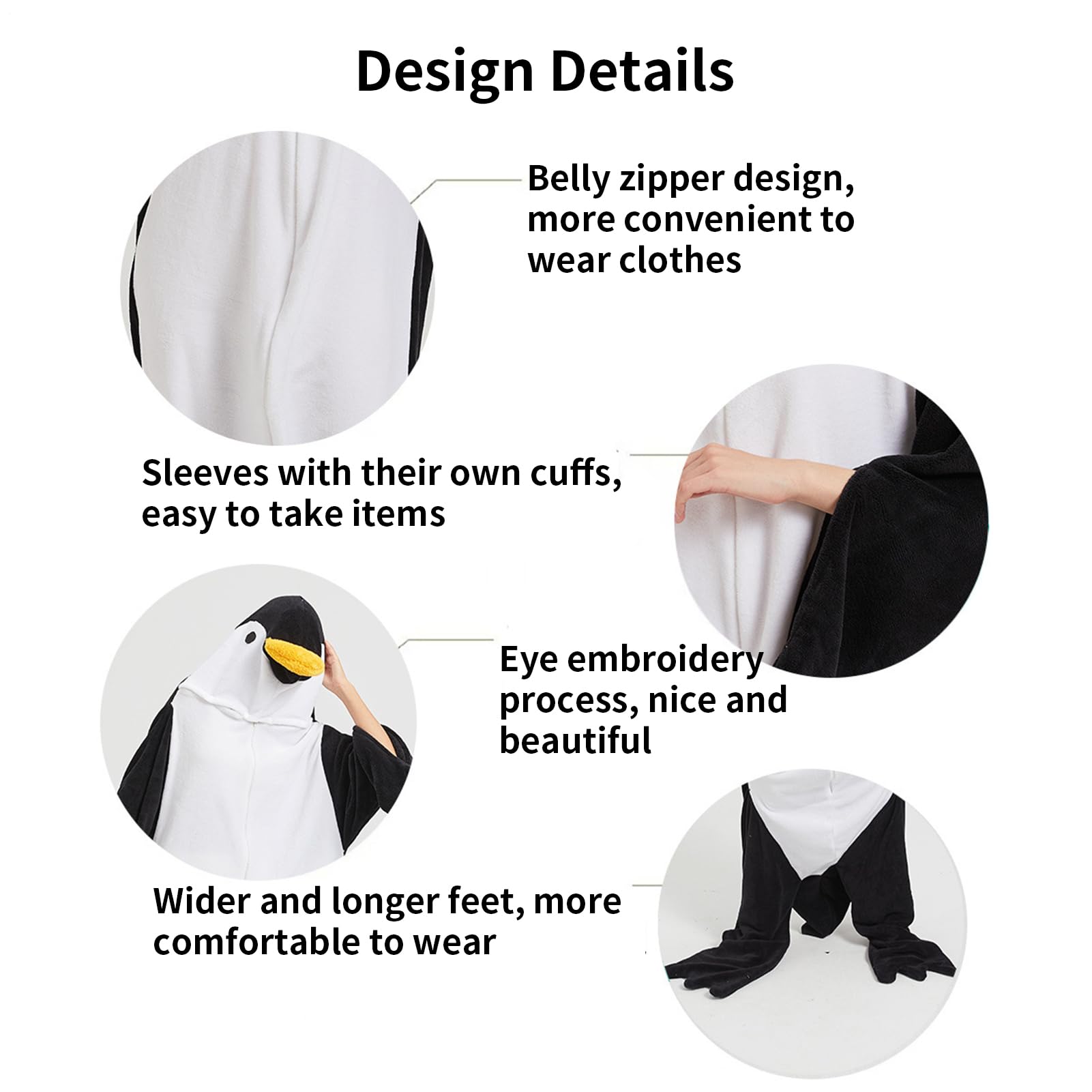 Tutina in peluche a forma di pinguino, unisex, per adulti, pigiama di carnevale per giochi di ruolo, abbigliamento da notte per costumi di Halloween, biancheria da notte accogliente invernale