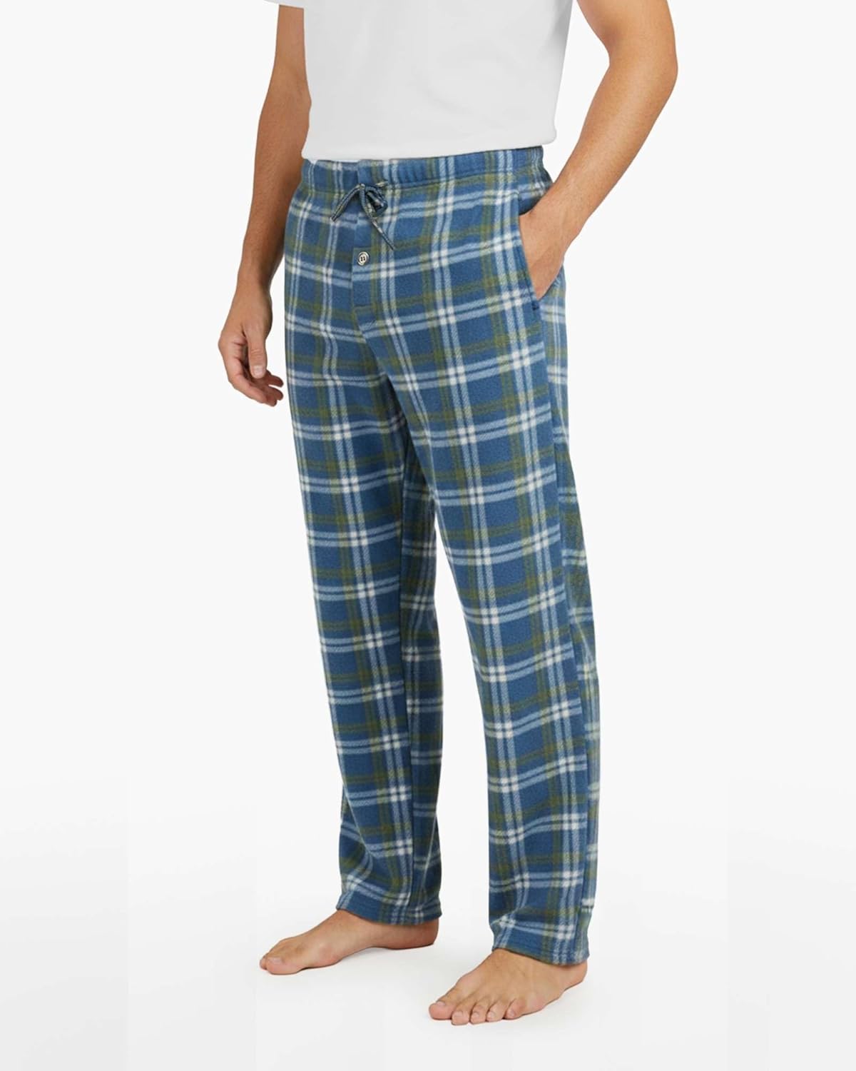 Real Essentials 3 Pack: Men's Fleece Pajama Pants Loungewear Soft PJ Bottoms Sleepwear with Pockets (Big & Tall Available) - Image 4
