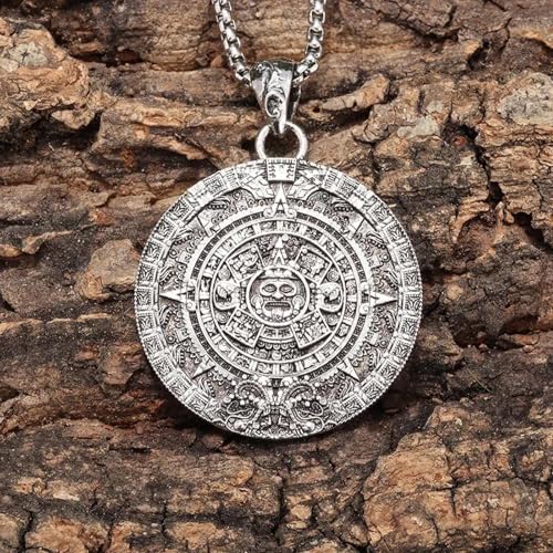 Collier aztèque de chance pour homme, pendentif maya rétro à offrir