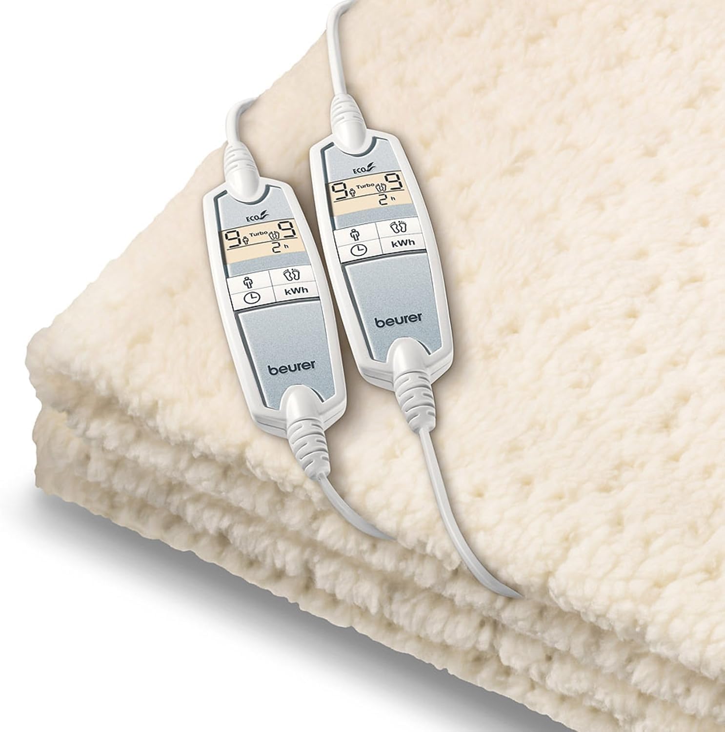 Close-up of Beurer UB 86 control units showing temperature and timer settings