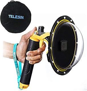 TELESIN Dome Port for GoPro Hero 7 6 5 Black, Underwater Diving Case Camera Lens Cover Lens Protector, with Waterproof Housing Case, Pistol Trigger, Floating Hand Grip, Anti-fog Insert Accessories Kit