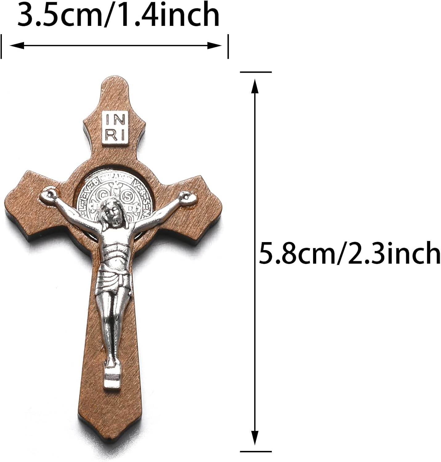 10 Pieces Handmade Wooden Christian Jesus Cross Religious Crucifix Charms Pendants for DIY jewelry Making Rosary Necklace DIY Jewelry Accessories Charms