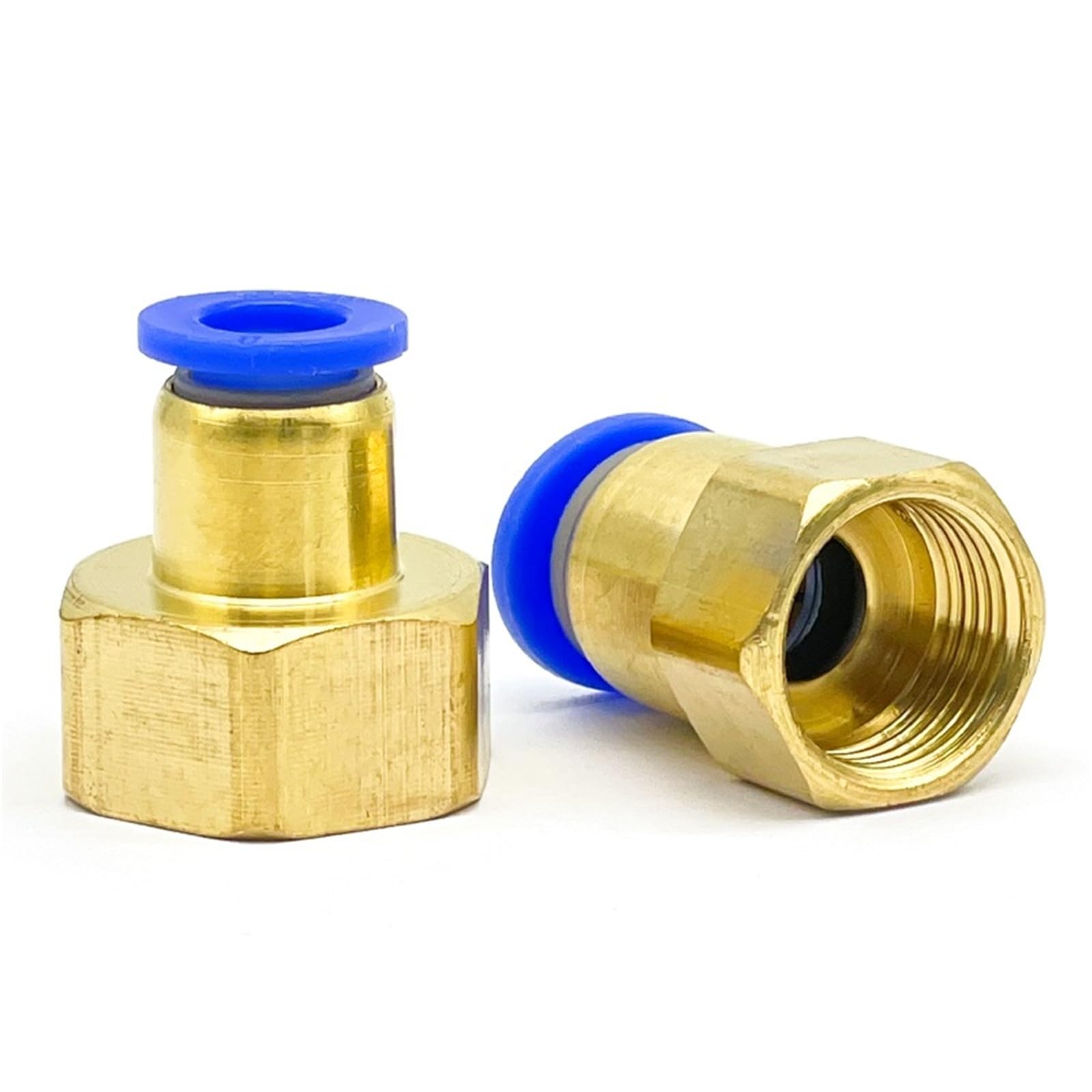 PCF PCF8-04 - Raccordo per tubo flessibile da 4-12 mm, filettatura 1/4 1/2 1/8 3/8, raccordi pneumatici in ottone, 10 pezzi
