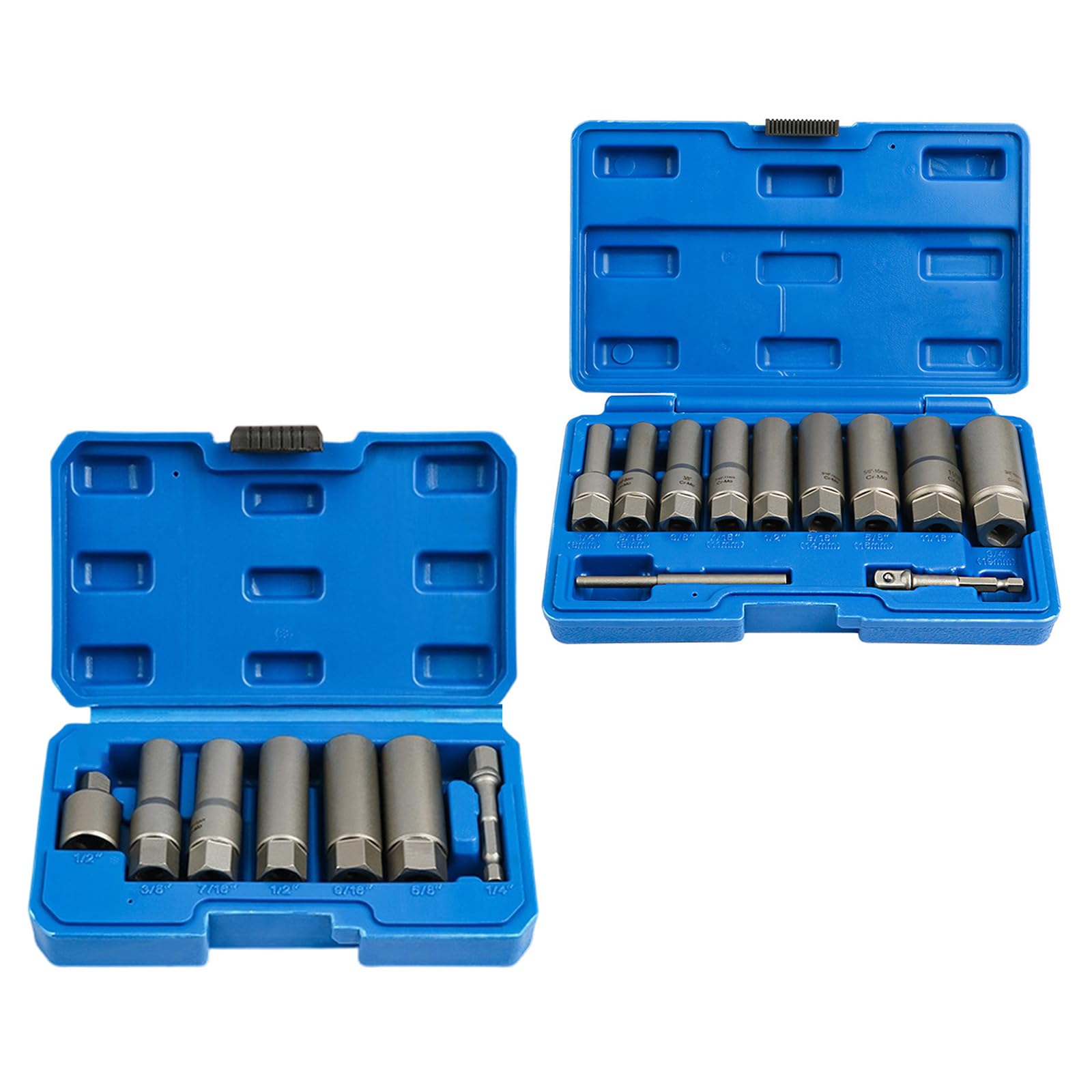 Juego de guía de brocas centrales para extracción de pernos dañados, vástago hexagonal y llave para extractor de tornillos
