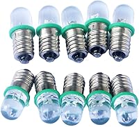 Vista 8 de 10pcs E10 Tornillo DC3V Punto Rojo Led Bombilla Lámparas de Luz +10pcs E10 Base (DC3V, Rojo)