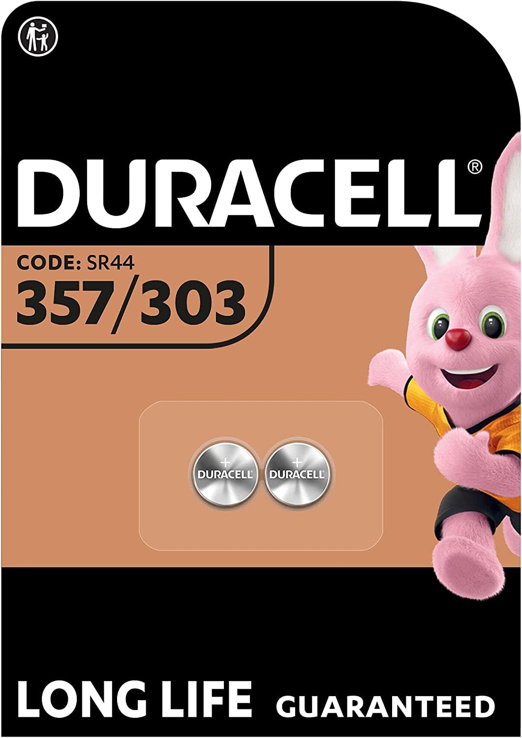 2X Duracell 357/​303 (1 Blister Da 2 Batterie) 2 Pile (SR44/​V357/​V303/​SR44W/​SR44SW)