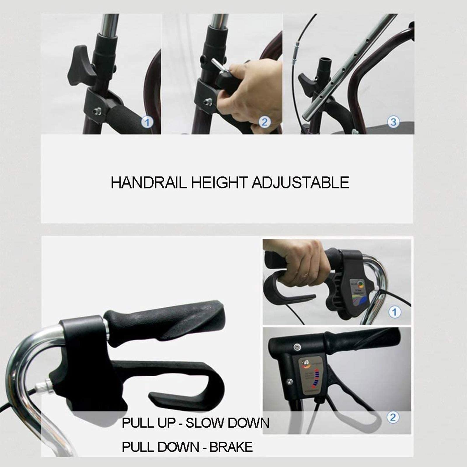 Rollator Walker Transport z siedziskiem i 4 kołami Składany chodzik z podnóżkami dla osób starszych Bariatryczna pomoc w poruszaniu się Comfortable anniversary