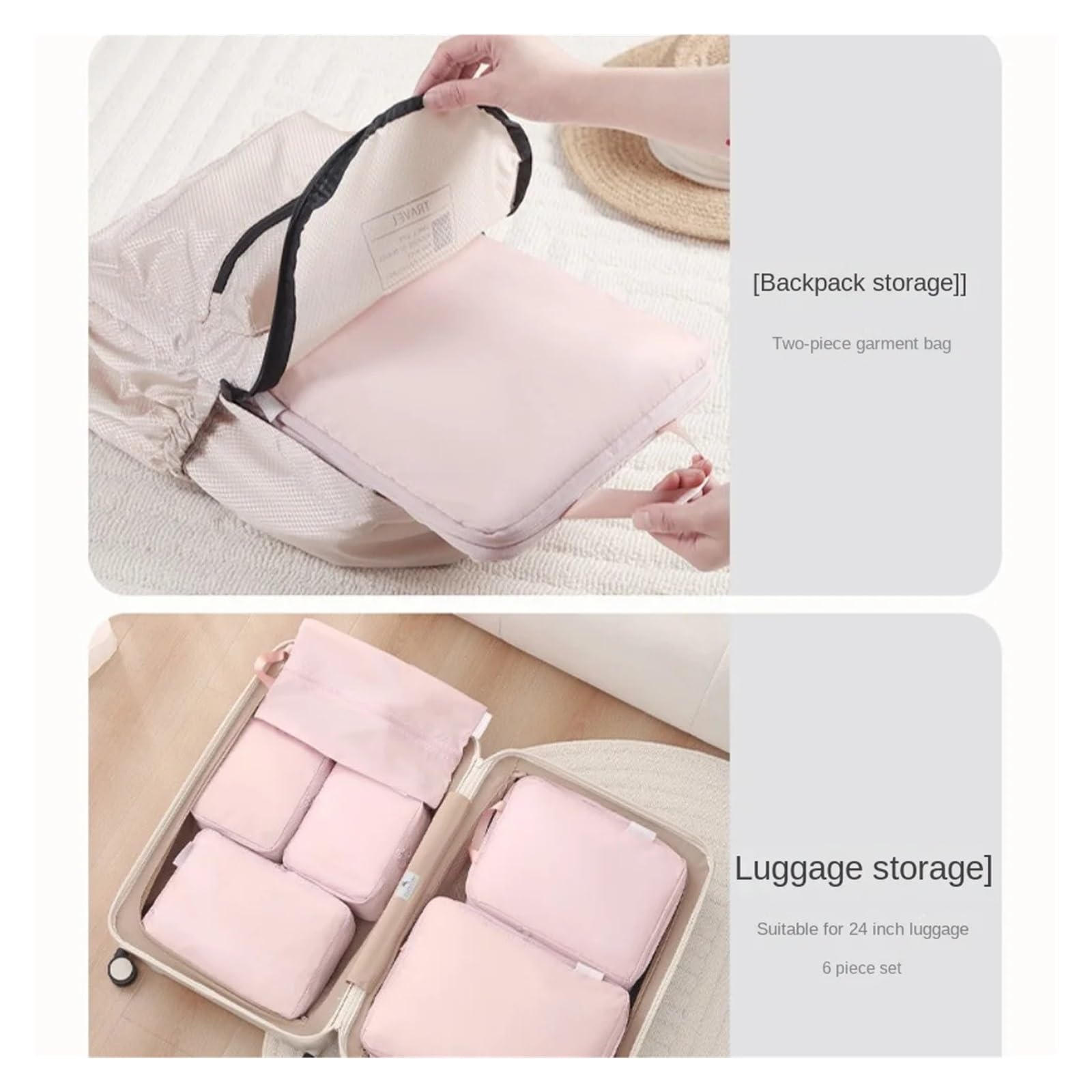 Bolsa Sujetador Viaje Bolsa de compresión de viaje portátil, bolsa de embalaje de almacenamiento de gran capacidad for ropa, organizador de equipaje que ahorra espacio