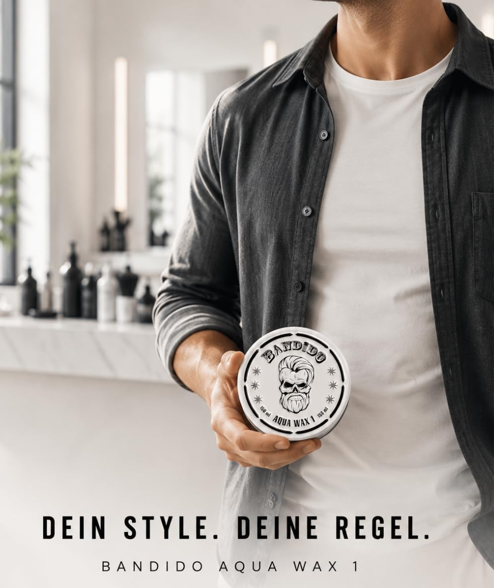 Bandido Aqua 1 Wax Bright White 150 ml | wosk do włosów dla mężczyzn | Aqua Hair Wax mocne utrwalenie | żel do włosów