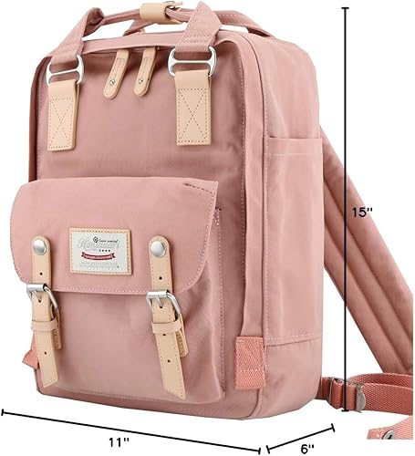 Miniatura 4 de Himawari Mochila escolar impermeable de 14.9 pulgadas  .37.84 cm. Bolsa de Viaje Clásica de Colegio para mujer, portátil de 14 pulgadas  35.56 cm.