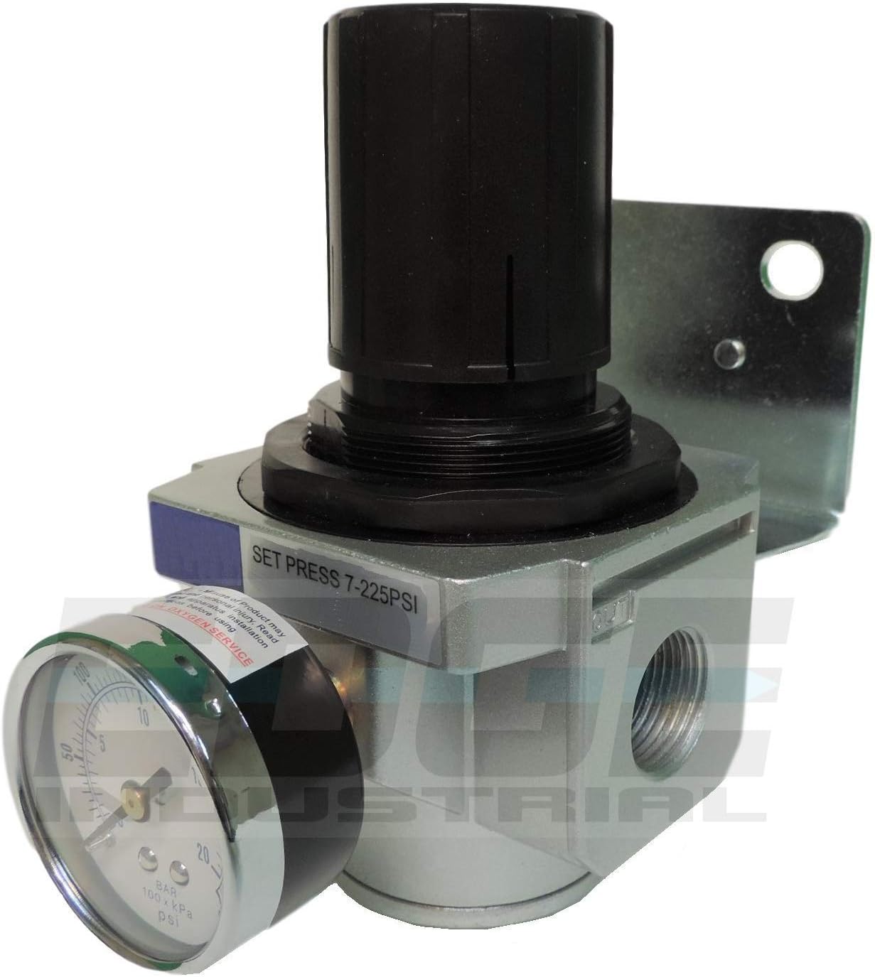 HEAVY DUTY INLINE COMPRESSED AIR PRESSURE REGULATOR FOR