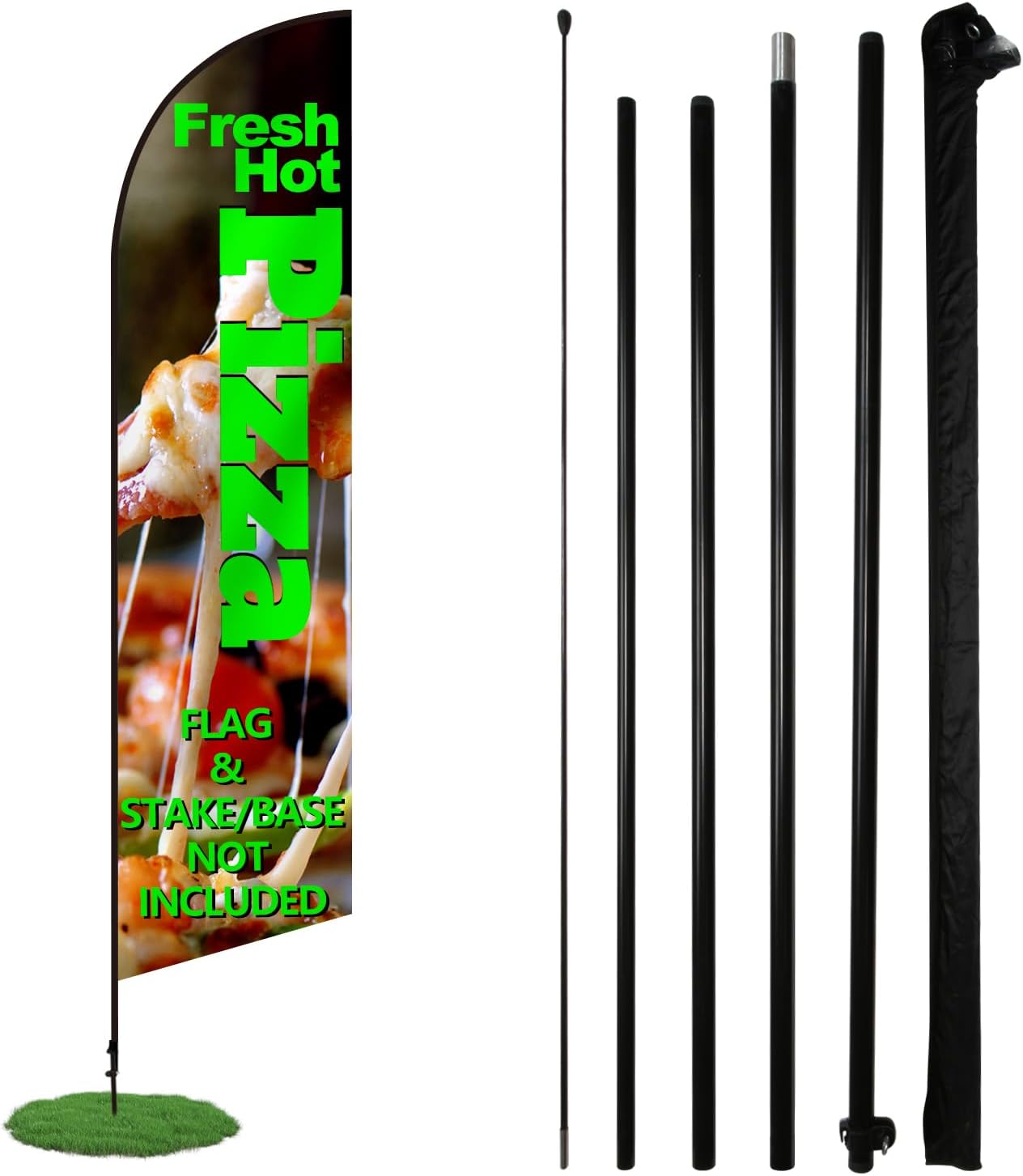 Anley Feather Flagpole Set - Assembled Flutter Banner Pole Set with Carrying Bag - Fits 2.5 FT X 12 FT Feather Flags (Flag and Stand Not Included) - Flagpole ONLY 16.4 FT (Fits Flag 2.5 X 12 FT)