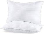 SHERWOOD Oreillers Taille Reine 2 Pack Hôtel Oreiller avec couverture en coton et couche de remplissage de fibre alternative pour dormir (Blanc, Reine 20x30 de pouce)