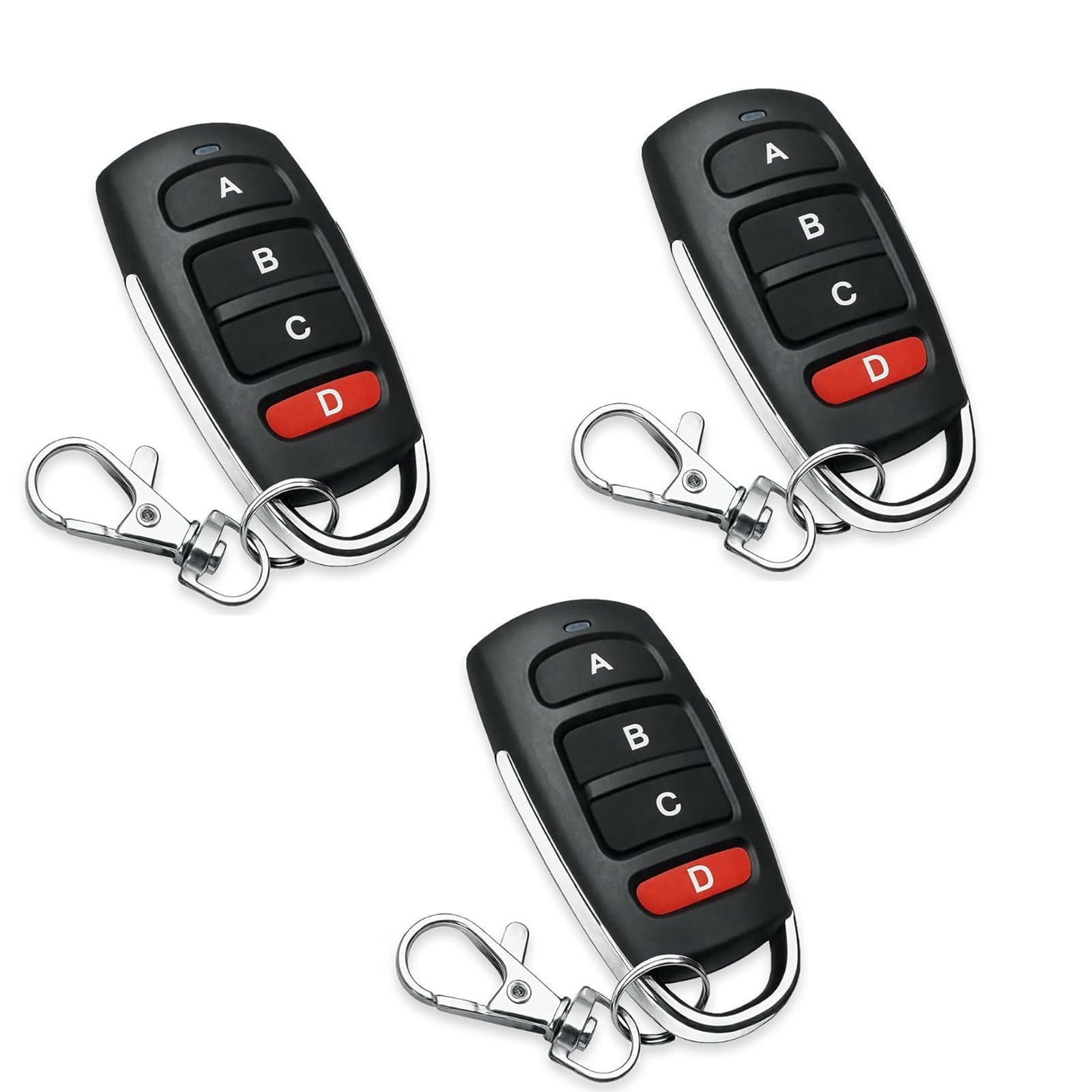3Pcs 433MHz Electric Gate Fob Universal Garage Door Remote Control Key Fob, Cloning Remote Control Keychain, for Electric Gates, Wireless Systems, Clone Garage Gate Door Opener