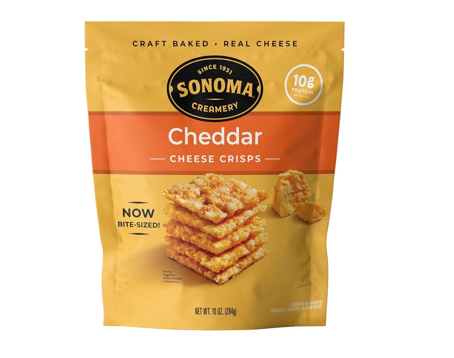 Sonoma Creamery - Cheese Crisps, Cheddar, 10 Oz (3 Count) | High Protein | Low Carb | Gluten Free | Keto-Friendly