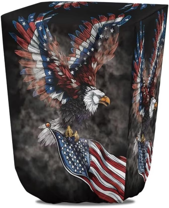 Electric Trailer Jack Cover,Eagle American Flag Camper Accessories for Travel Trailers,RV Jack Cover,Tongue Jack Cover for RV/Trailer/Camper Trailer Jack,300D Polyester Fabric