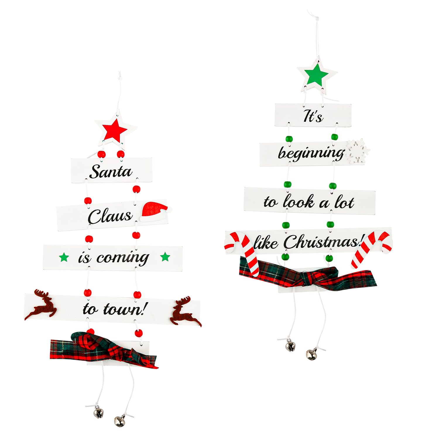 Rumyve Christmas Tree Shaped Wooden Pendant,Wooden Christmas Tree Decorations,Hanging Christmas For Christmas And New Year