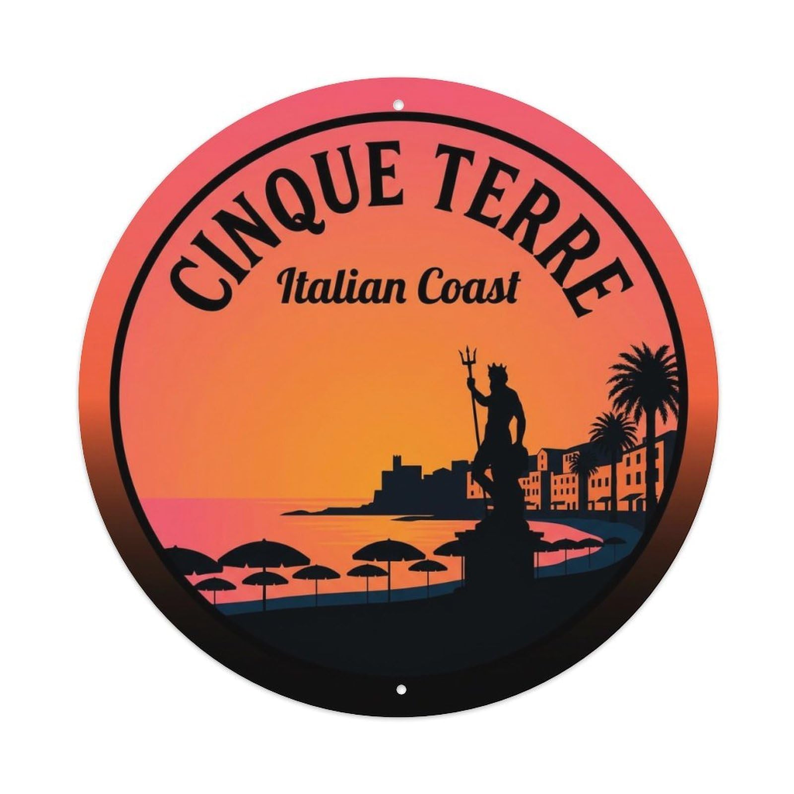 Vintage Travel Cinque Terre Italy Mode Metal Tin Sign