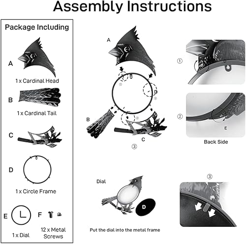 Miniatura 6 de Reloj grande para exteriores, silencioso, sin tictac, reloj de pared para exteriores con termómetro y humedad, relojes decorativos al aire libre