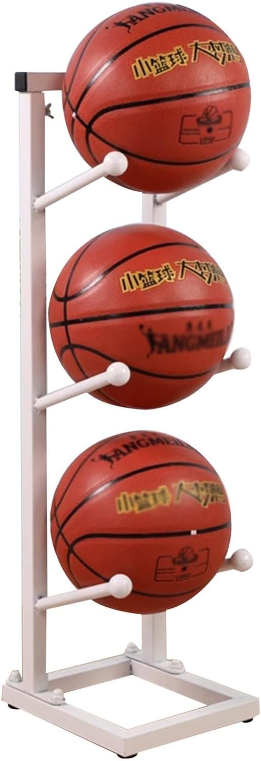 Gym Exercise Ball Holder - 3/4/5-Tier Vertical Storage Rack for Basketball & Sports Balls, Compact Organizer Stand for Garage, School, Nursery, and Clubs, Easy to Use