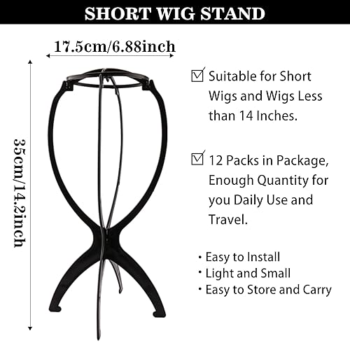 Miniatura 2 de 12 soportes para peluca, soporte para peluca, soporte para cabeza, soporte portátil plegable para peluca, soporte de secado de peluca, herramienta