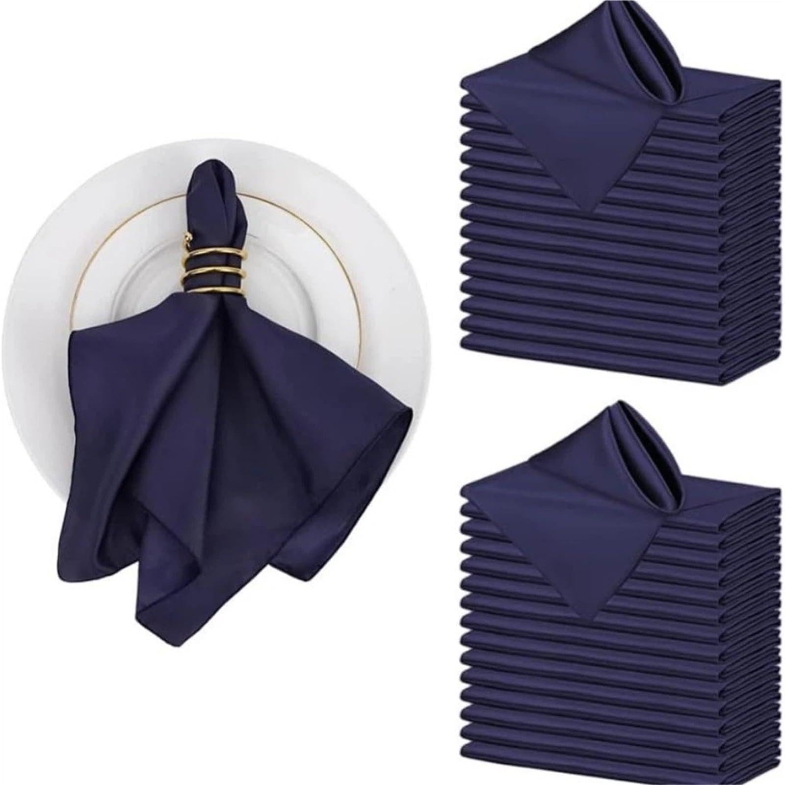Cloth Napkins 10pcs 30x30cm Silky Satin Napkin Smooth Solid color Dinner Napkins Square Table Birthday Party Decor