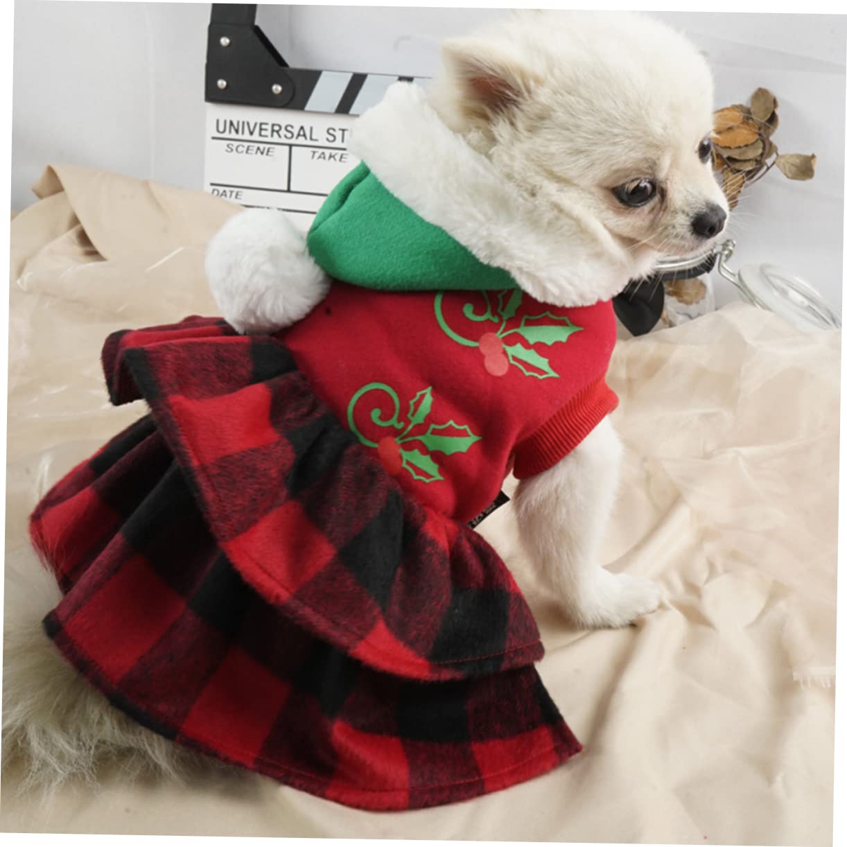 minkissy 3 Stücke Haustier Hund Weihnachten Transformation Kostüm Nette Hund Kostüme Xmas Hund Kleidung Katze Weihnachten Outfits Welpen Weihnachtskostüm Hund Weihnachten Tuch Kleid Polyester Erdtöne