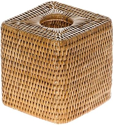 Miniatura 7 de Kouboo La Jolla - Cesta de basura redonda de ratán con tapa e inserto de plástico, papelera tejida de 2 galones y decoración del hogar, marrón miel