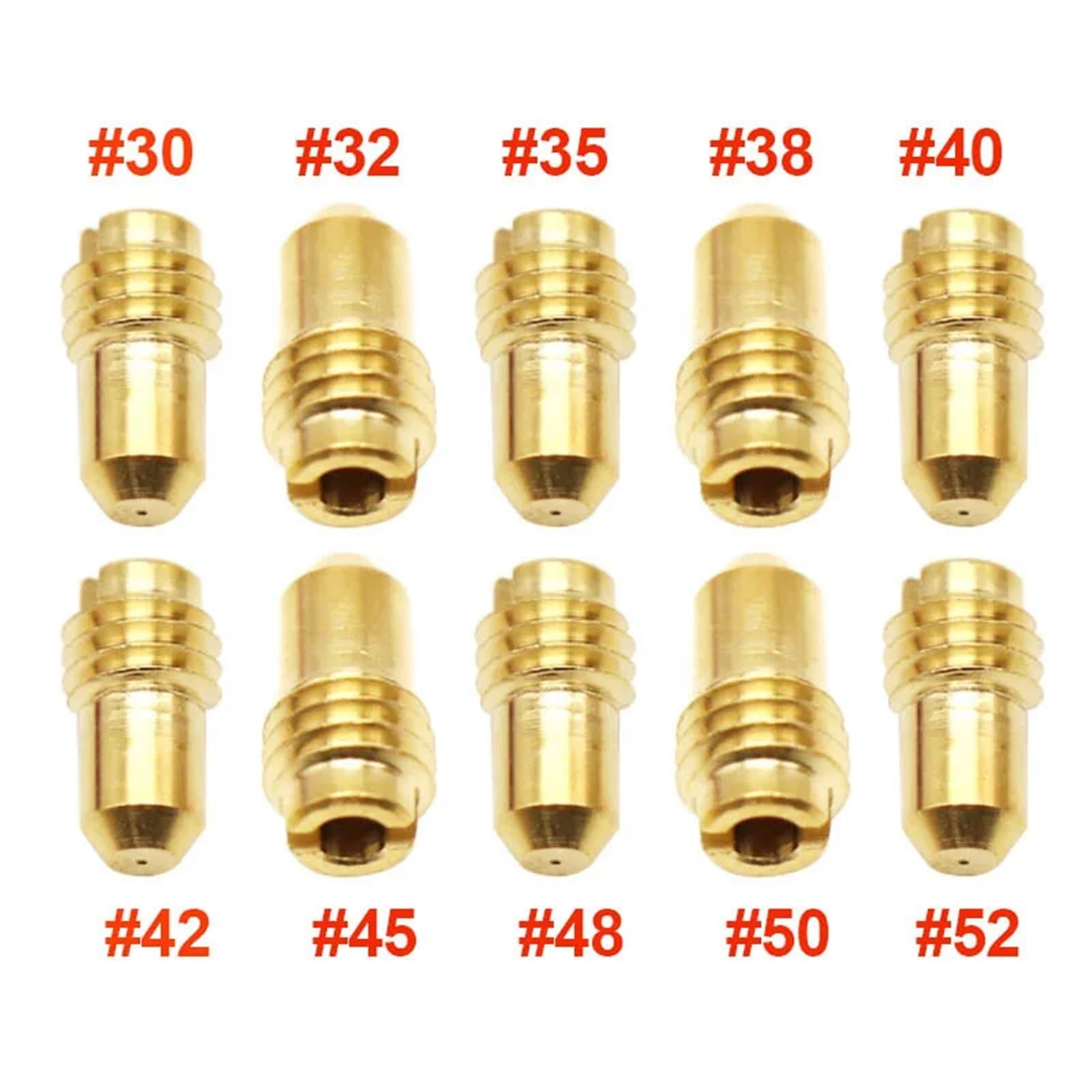 22/12/10 Pezzi getti al Minimo for Getto Pilota Filettatura M5x0.8 for Dellorto 1488 PHBG PHBD MA MB UA UB ugello di iniezione(30-52 (10pcs))