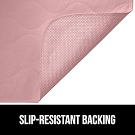 GORILLA GRIP Washable Underpads, Waterproof Reusable Heavy Absorbency Incontinence Bed Pads, Leak Proof Toddler Mattress Pad, 52x34 Slip Resistant Protector for Bedwetting, Adults and Kids, Pink