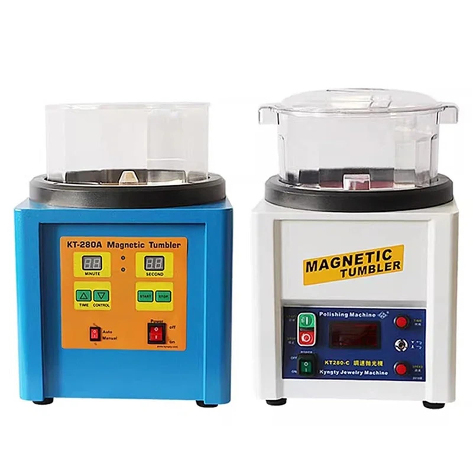 Polerka do Kamieni Polerka do biżuterii z magnetycznym bębnem, 1100 g, wydajność 2800 obr./min, KT-280A/KT280-C, polerka ze złota i srebra(KT280-C)
