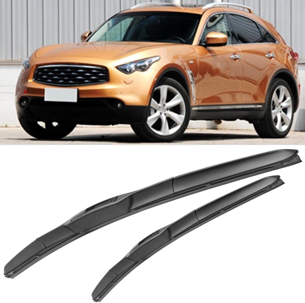 RESKIU Car Front Windshield Wiper Blade Set Replacement for Infiniti FX50 2011-2013, All Season Windscreen Wipers Quiet Easy Installation