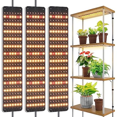Bstrip Grow Lights for Indoor Plants, 45W Double Extended Size LED Grow Light Panel with Timer, Dimmable 3 Modes Full Spectrum Plant Grow Light for Plant Tray, Greenhouse, Seedling, Flower (3-Pack) Cover