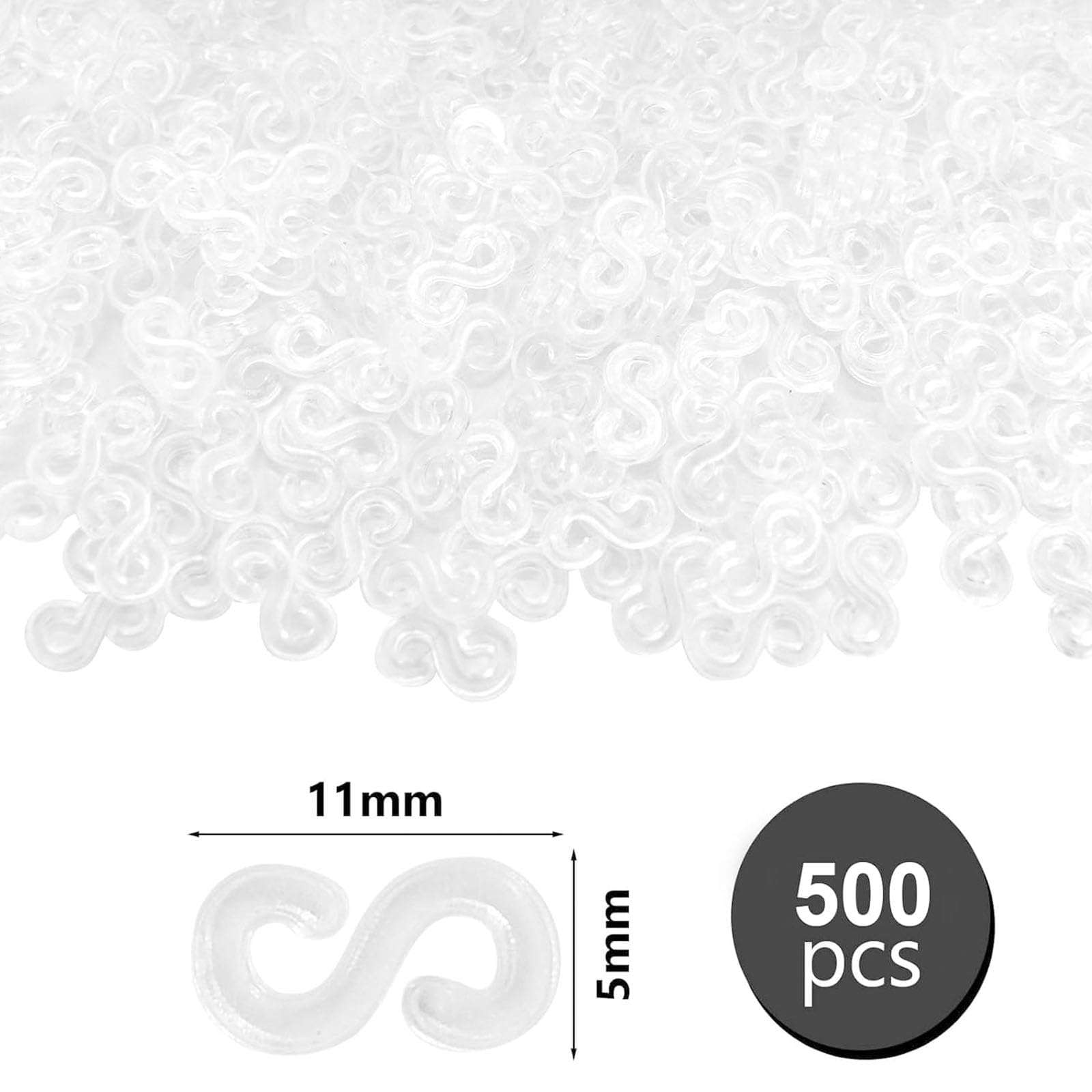 500 stuks S-aansluitklemmen, kleurrijke rubberen clips, S