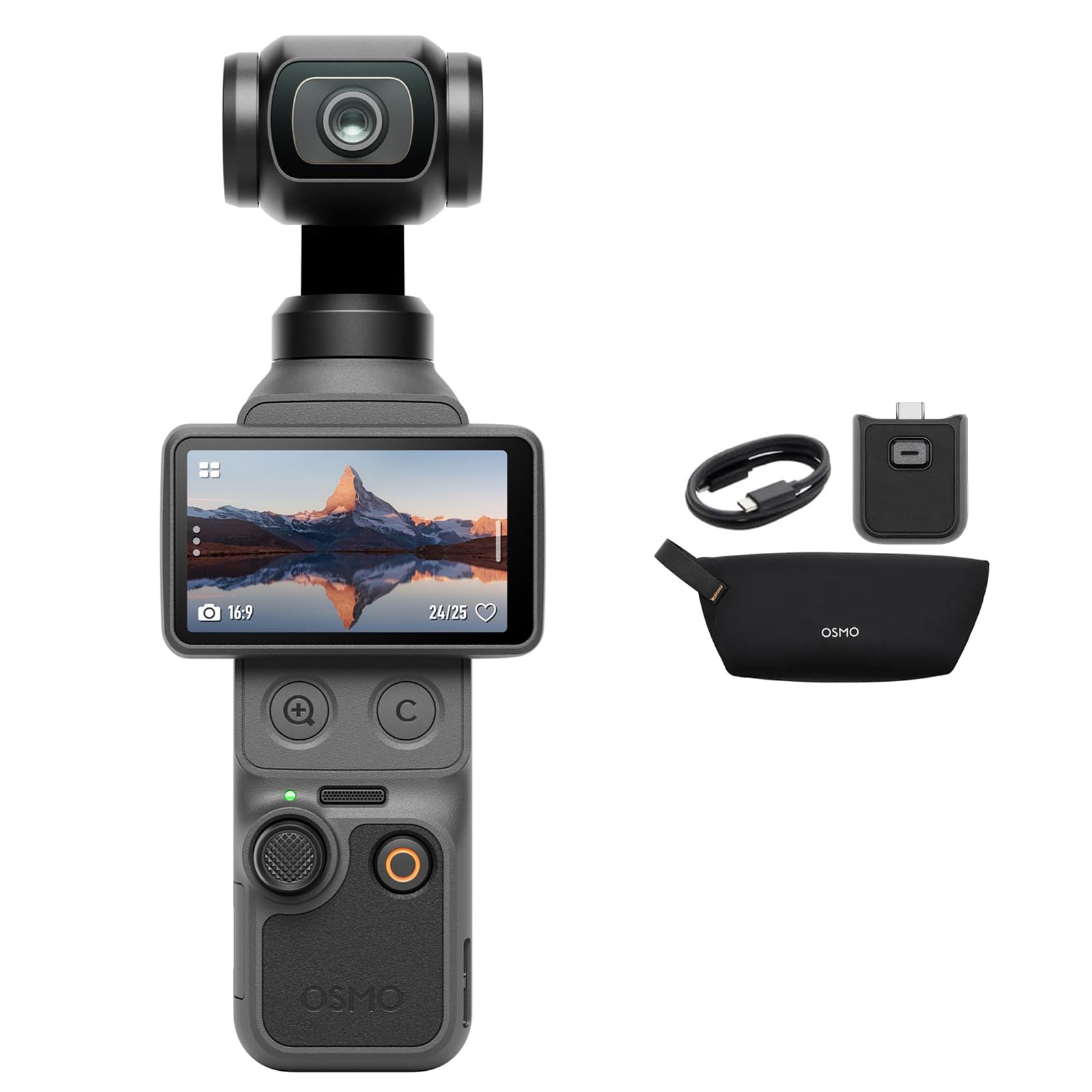 DJI Osmo Pocket 4 Essential Combo, Pocket Gimbal Vlog Kamera, 1″ CMOS, 4K/240fps, 3‑Achsen-Stabilisierung, 2× Zoom, 107 GB Speicher