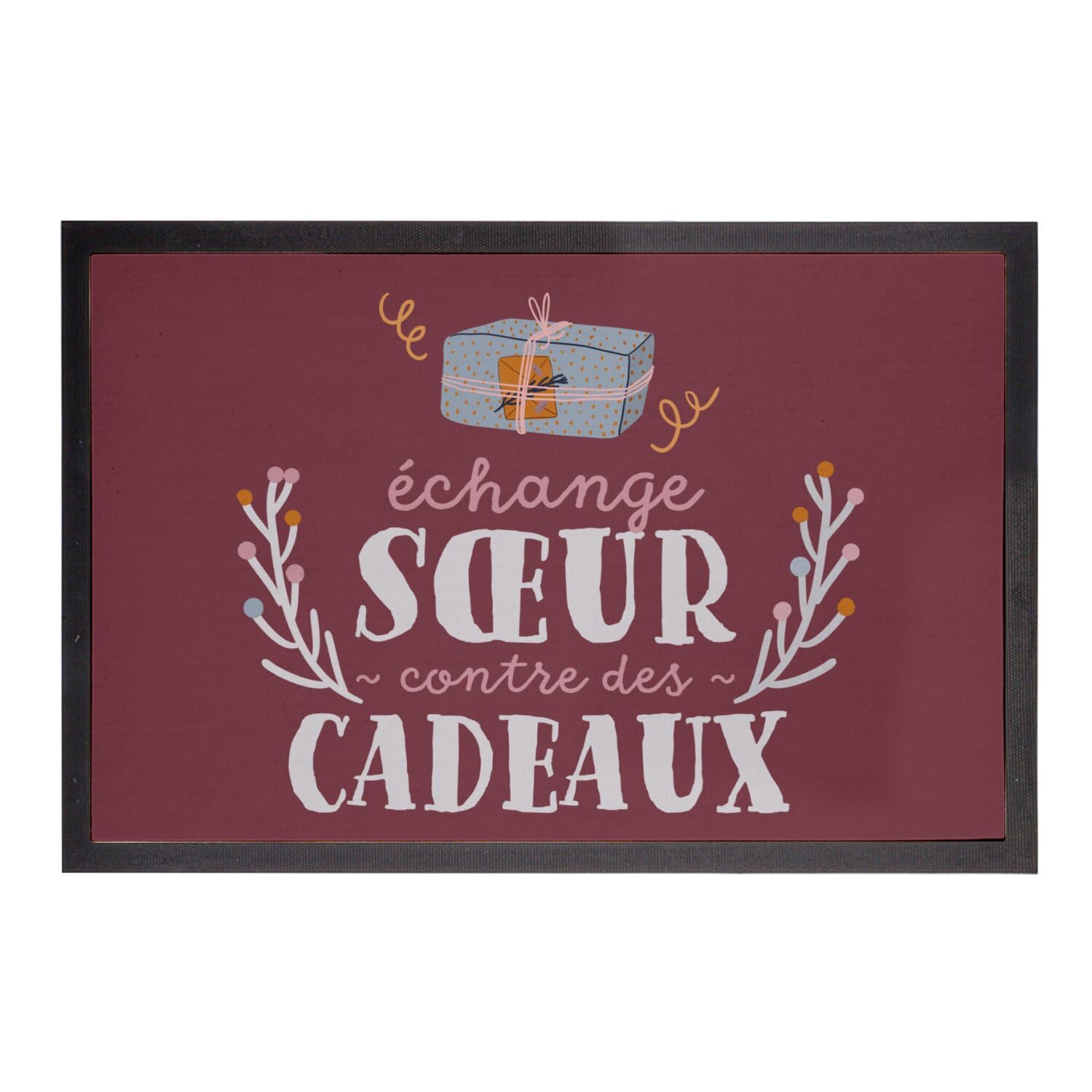Paillasson rouge humour de Noël 60x40 cm idéal comme cadeau drôle pour votre sœur