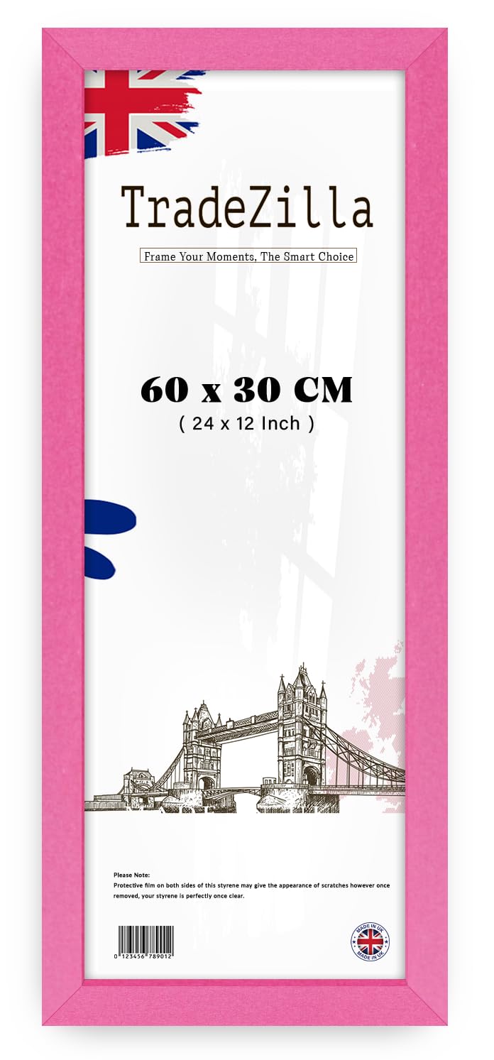 TradeZilla Amazing ® | Large Pink Picture Frame (60 x 30 CM) Photo Frame 24 x 12 for Wall Poster from The Range 600 x 300 mm [ Pink ]