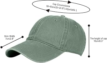 Glamorstar Classic Unisex Baseball Cap Adjustable Washed Dyed Cotton Ball Hat