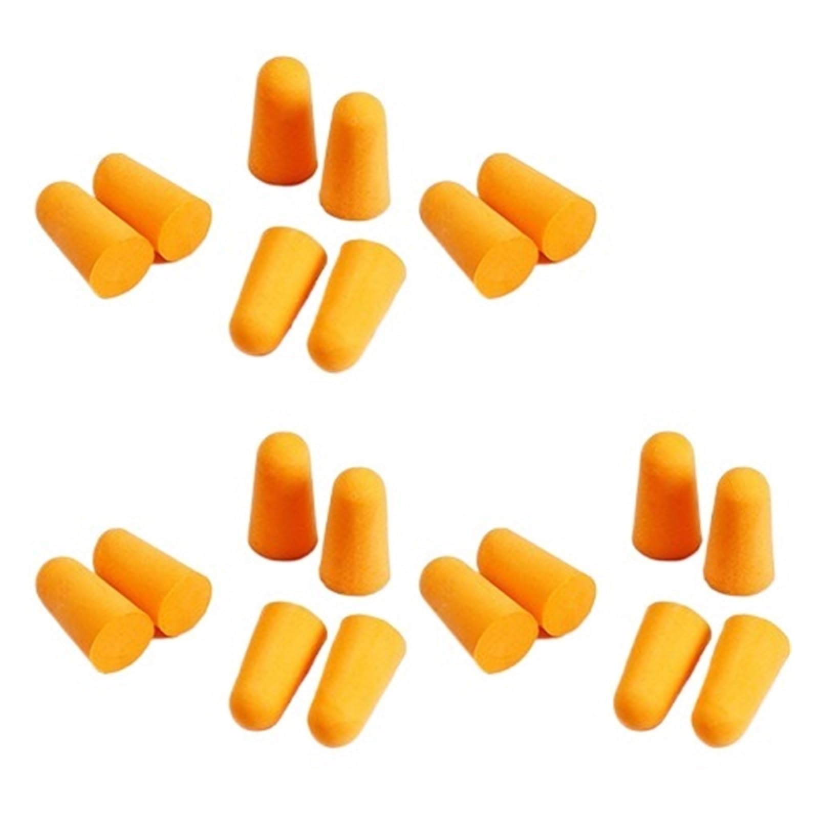 Tapones para dormir para los oídos, 20 unidades/10 pares, cómodos tapones para los oídos de espuma de reducción de ruido, tapones cónicos para los oídos (naranja)