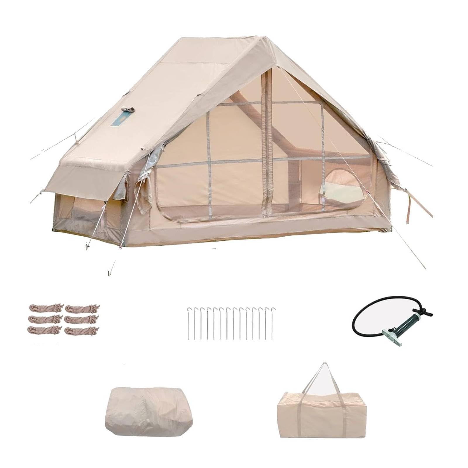 Abri Extérieur Tente Gonflable Camping, Beige, 6 Mètres Carrés Beige, 6 Mètres Carrés