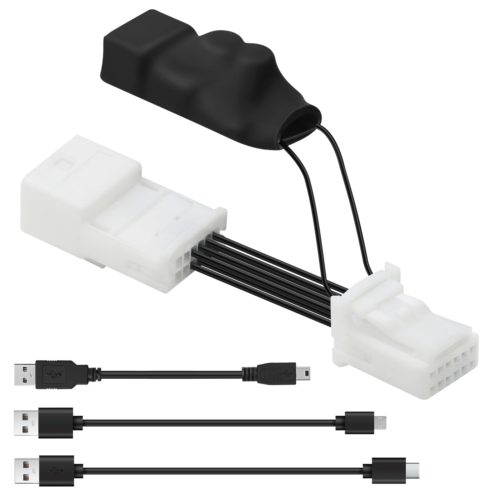 Dash Cam Power Adapter (12-Pin Type A) – Compatible with Toyota Tacoma (2015-2023), Highlander (2015-2016), Tundra (2014-2021), Sienna (2014-2021), Honda Ridgeline etc – Plugs into Rearview Mirror