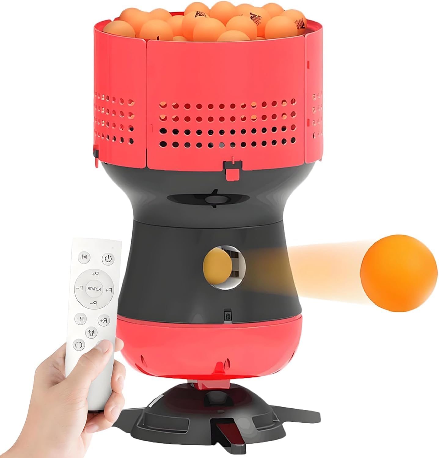Robot da ping pong elettrico,5 livelli di forza e distanza regolabili,Macchina da tiro da ping pong con capacità di 90 palline (host)