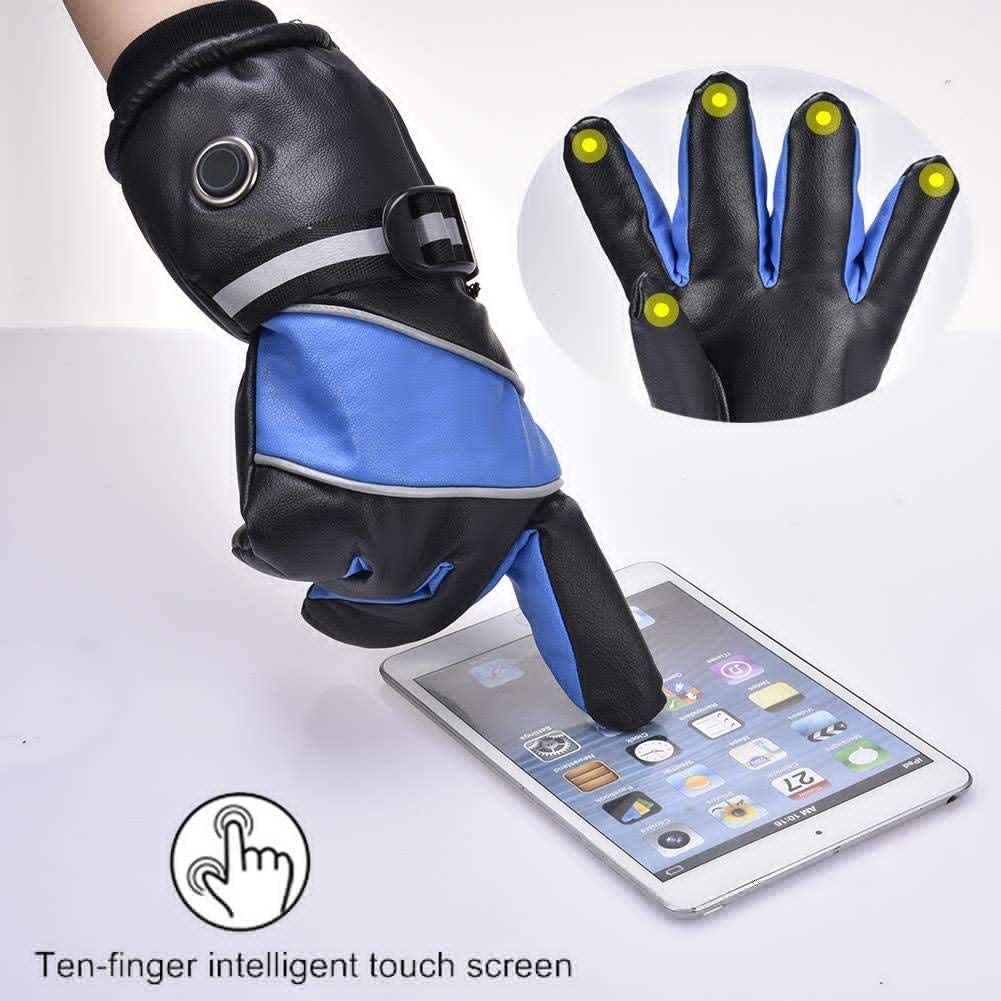 CHEWYNP Calentadores de Manos eléctricos a Prueba de Agua Guantes 7.4V 2600MAH / 3000MAH / 4000MAH Guantes de Moto de esquí Recargables Guantes térmicos Reflectantes de Pantalla táctil de