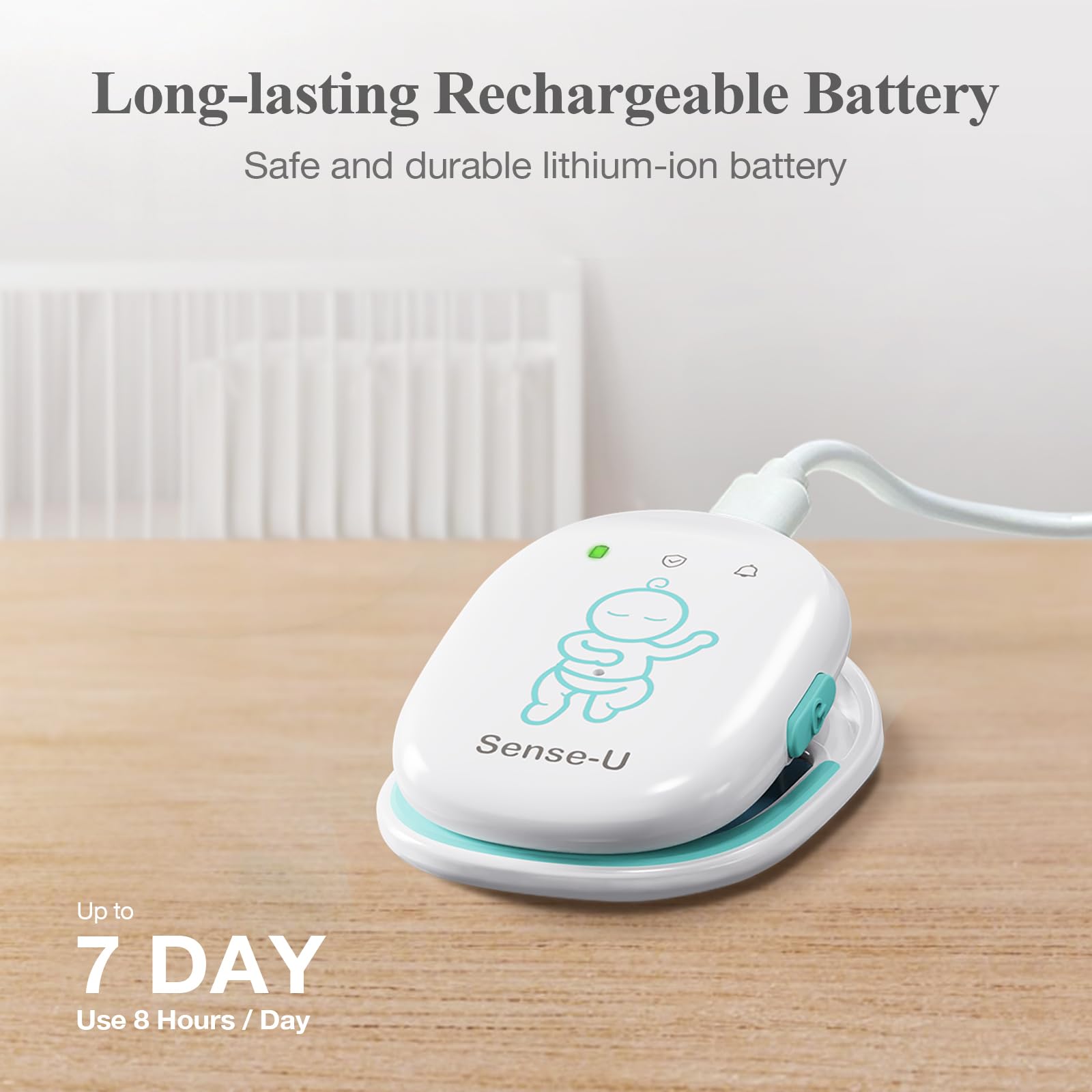Sense-U Baby Monitor: traccia il movimento addominale, la temperatura, il ribaltamento e la posizione del sonno del tuo bambino (prato)