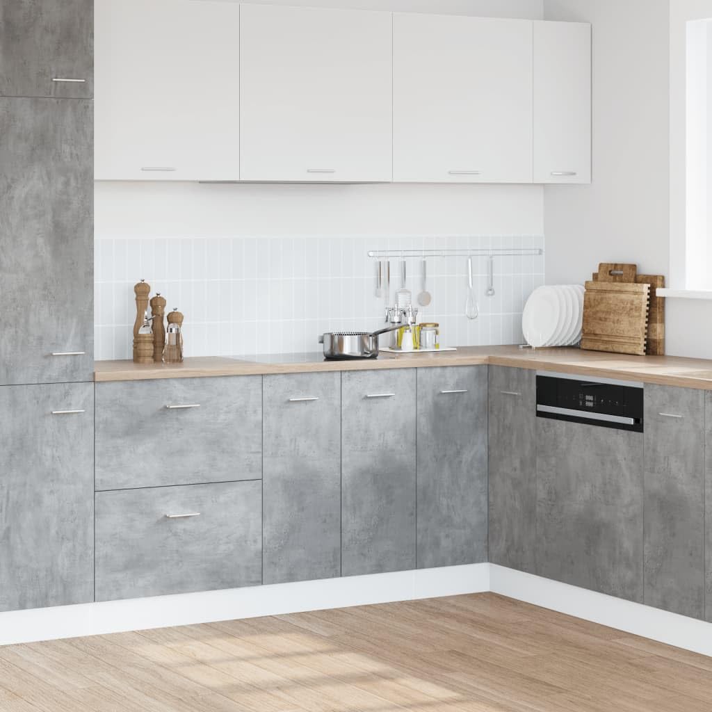Toshilian - Mueble bajo de cocina, armario de almacenamiento de cocina, armario de piso de fregadero, color gris hormigón, 80 x 46 x 81,5 cm