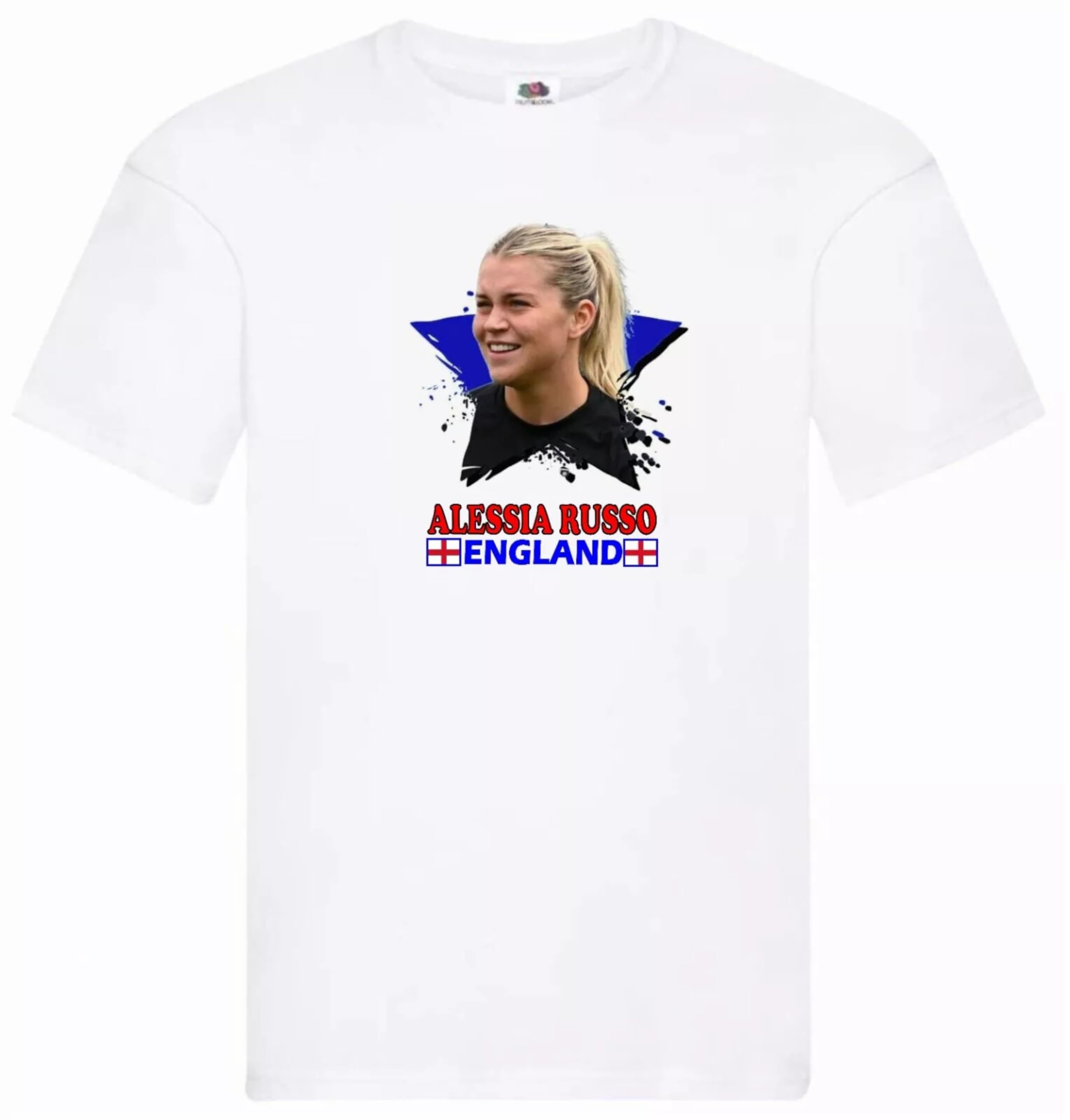 Invicta Screen Printers Lioness Alessia Russo Football England Lionesses T-Shirt Unisex Adult Cotton Top (UK, Alpha, 3XL, Regular, Regular, White)